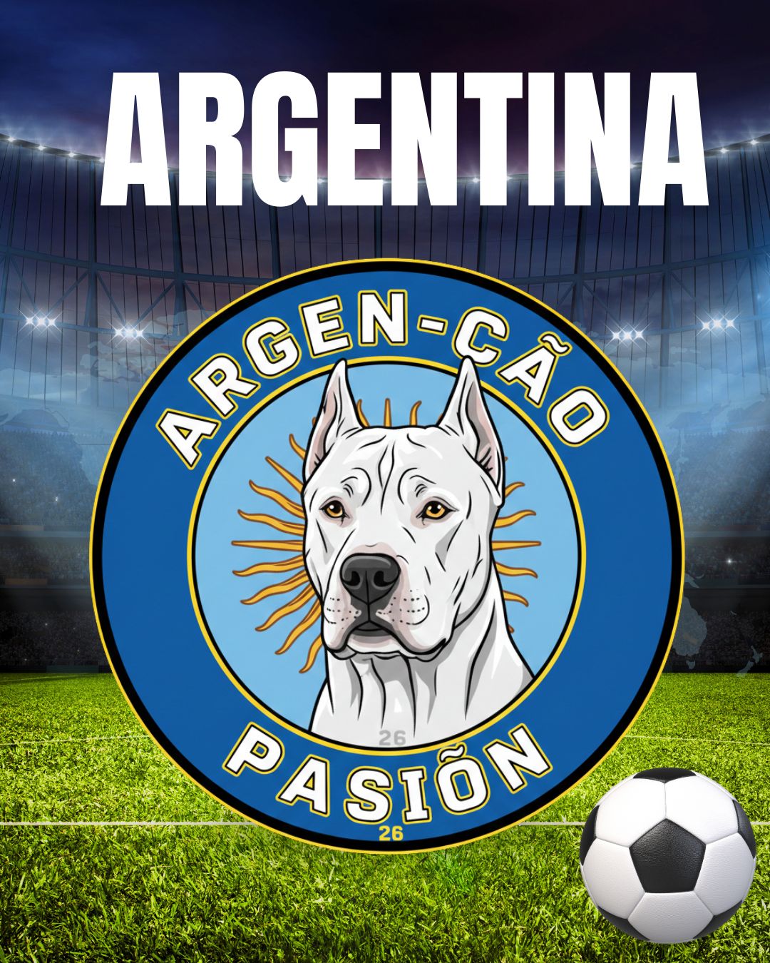 Diseño del escudo Argen-Cão Pasión exclusivo de la ropa de la Selección Argentina Zona de Perros