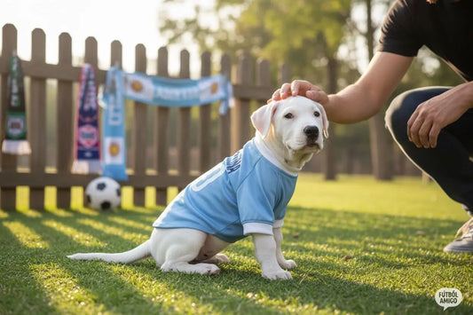 Perro usando la playera de Argentina, ropa para perros