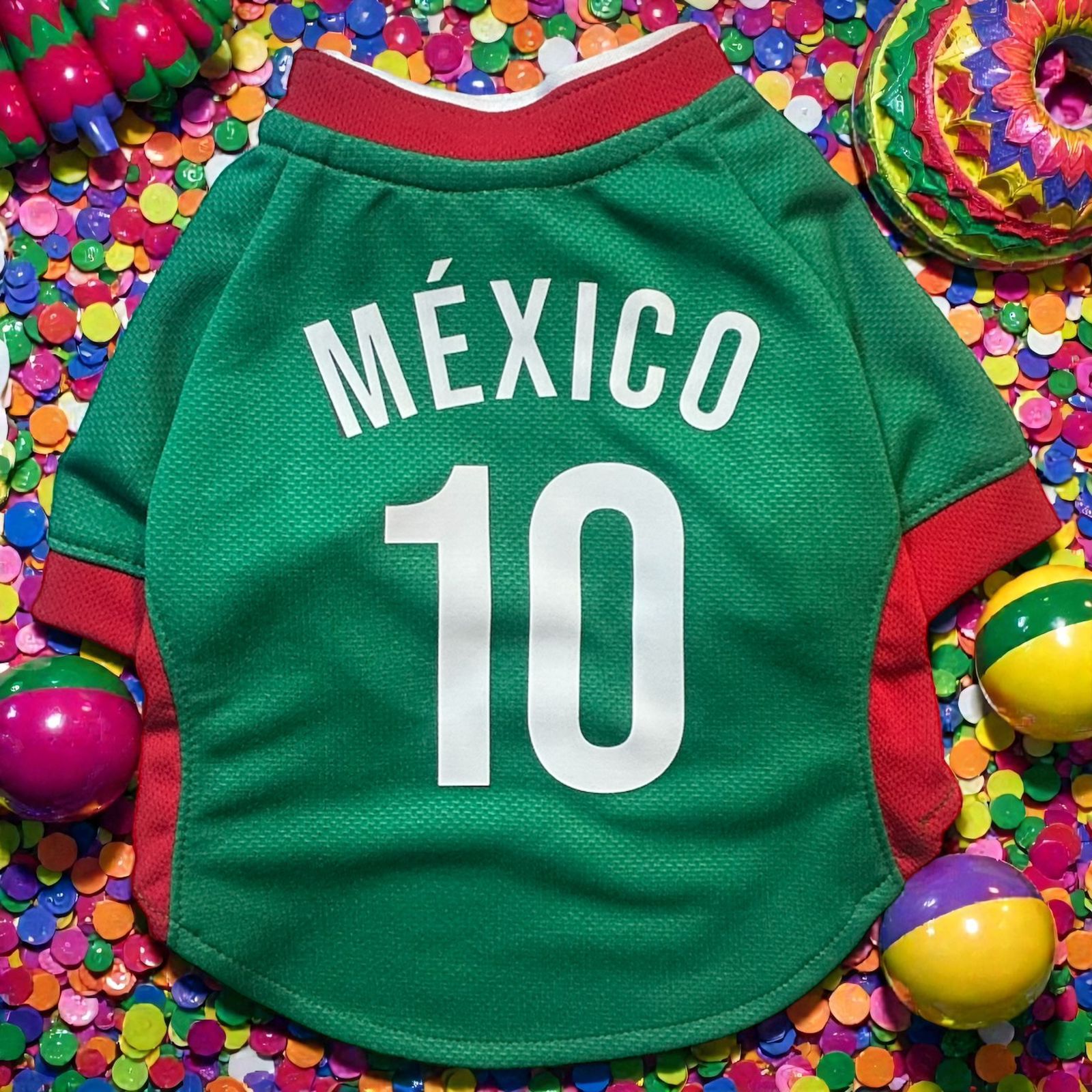Jersey de México para perro con el número 10, ropa deportiva para mascotas lista para agregar el nombre de tu perrito